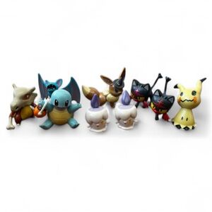 Pokemon Action Figures Set - Blue, Brown, Yellow, Black